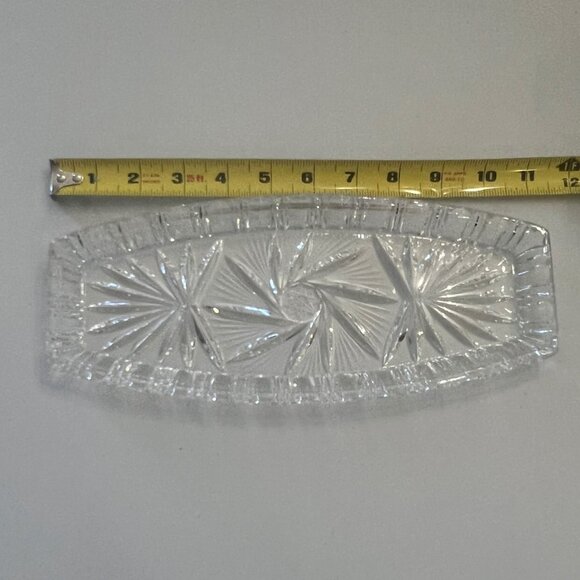 Bohemian Handmade Pinwheel Crystal Creamer, Sugar Bowl & Tray! - Picture 9 of 16